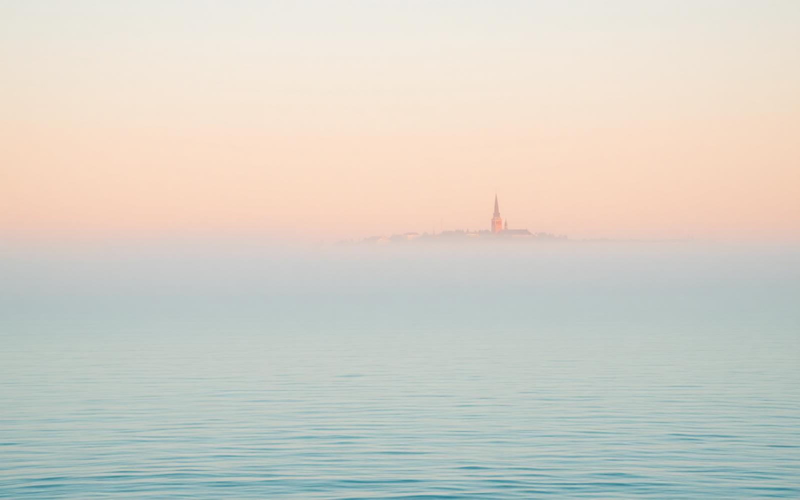 Calm Baltic coastline at dawn near Tallinn